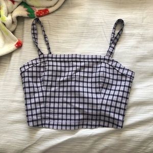 Purple plaid hollister crop top
